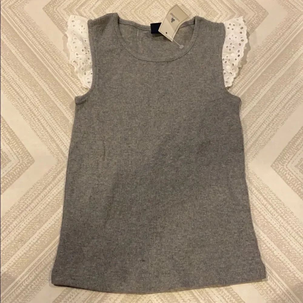Baby Gap Grey Rubbed Tank Top w Ruffle Sleeves